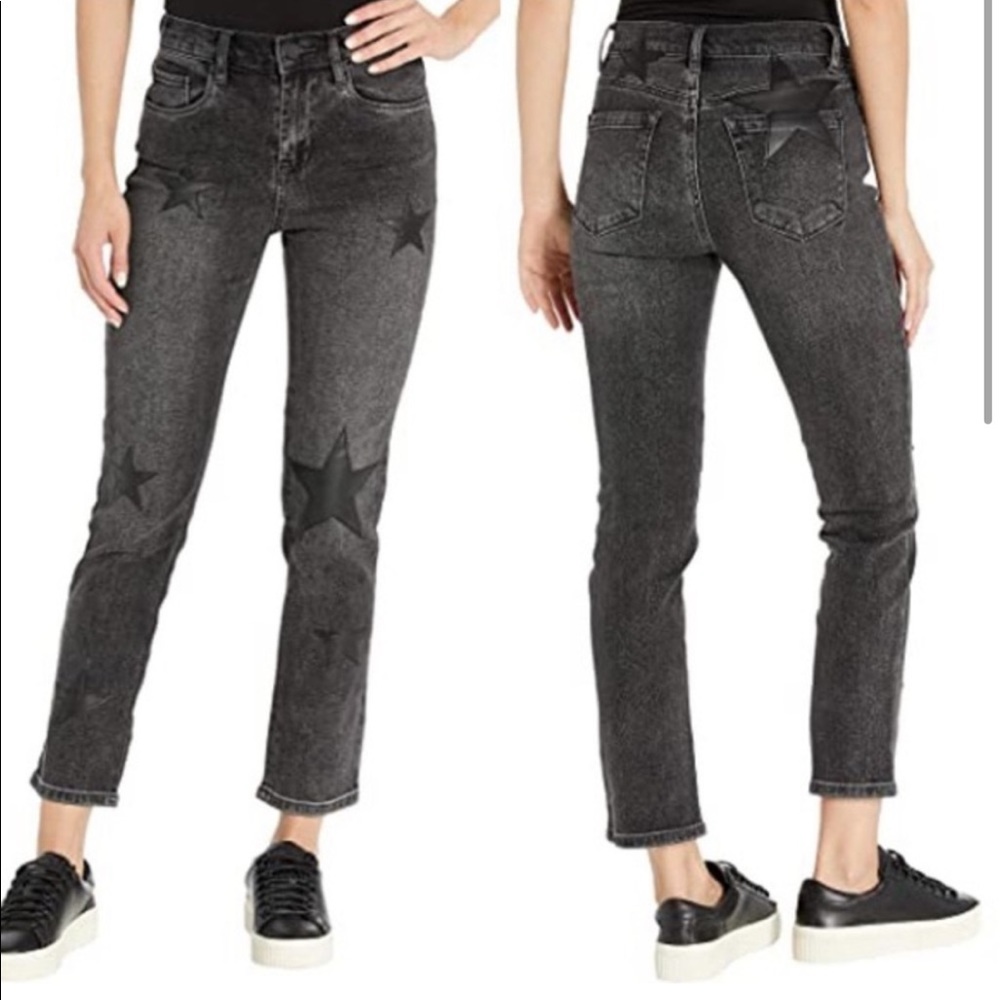 Blank NYC black jeans with faux leather stars